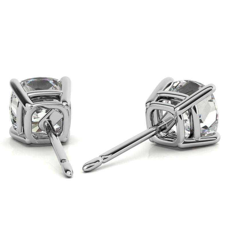 2.00 CTW Lab Created Moissanite Round Stud Earrings in Sterling Silver - 6mm Stones VossAgin