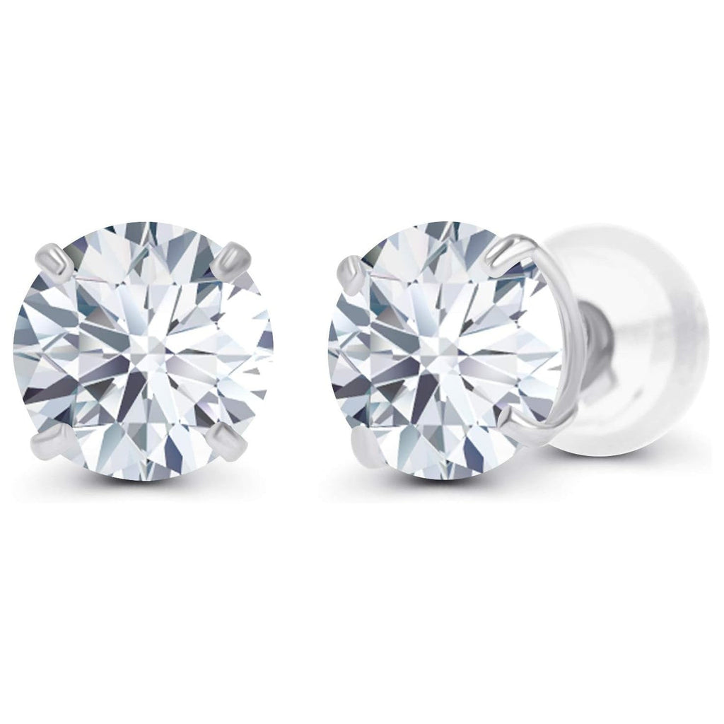 1.50 CTW AGI Certified Lab-Grown Diamond Stud Earrings in 14K White or Yellow Gold | F-G Color | VS Clarity | Ethical Luxury VossAgin