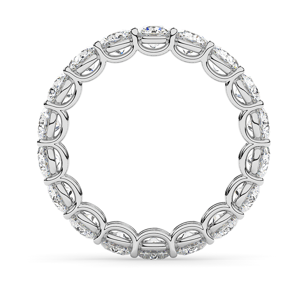 AGI Certified 2 CTW Round Lab Grown Diamond Eternity Band in 14K White Gold (F-VS) VossAgin