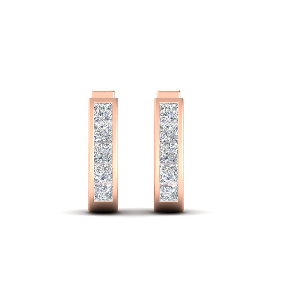 Channel Set Huggie Hoop Earring