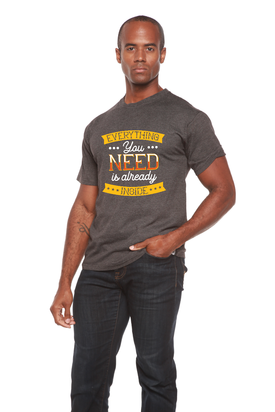 Everything you need Men's Bamboo Viscose/Organic Cotton Short Sleeve Graphic T-Shirt Spun Bamboo