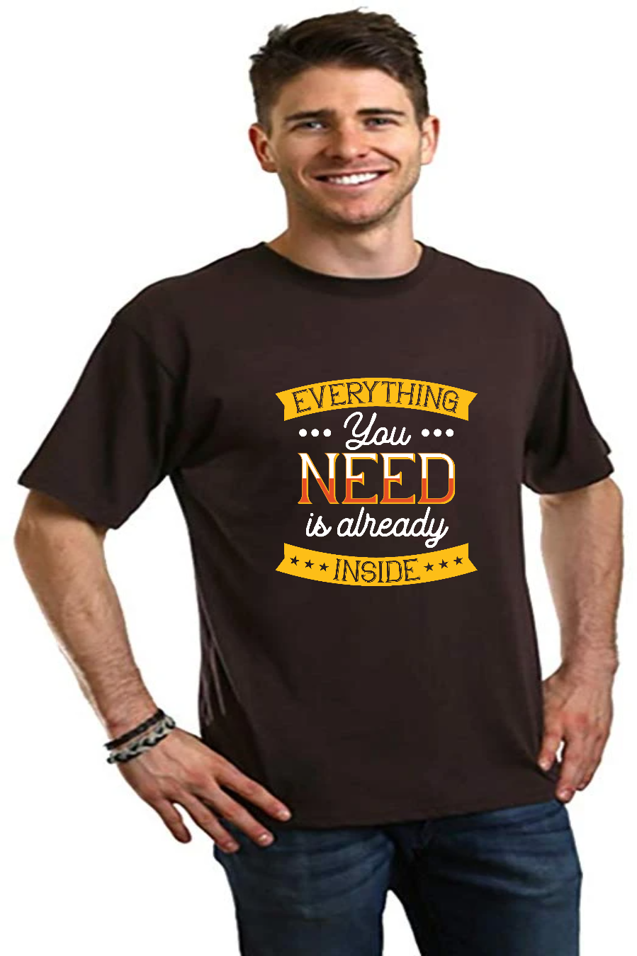 Everything you need Men's Bamboo Viscose/Organic Cotton Short Sleeve Graphic T-Shirt Spun Bamboo
