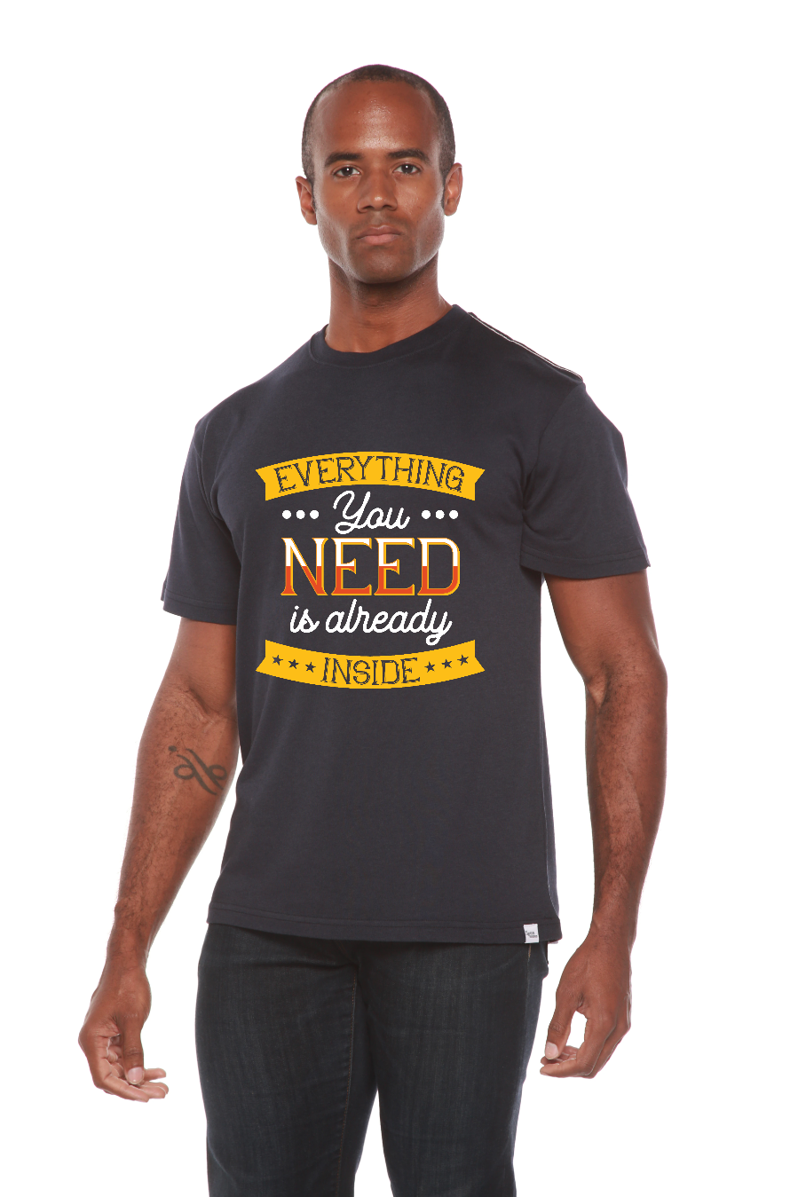 Everything you need Men's Bamboo Viscose/Organic Cotton Short Sleeve Graphic T-Shirt Spun Bamboo