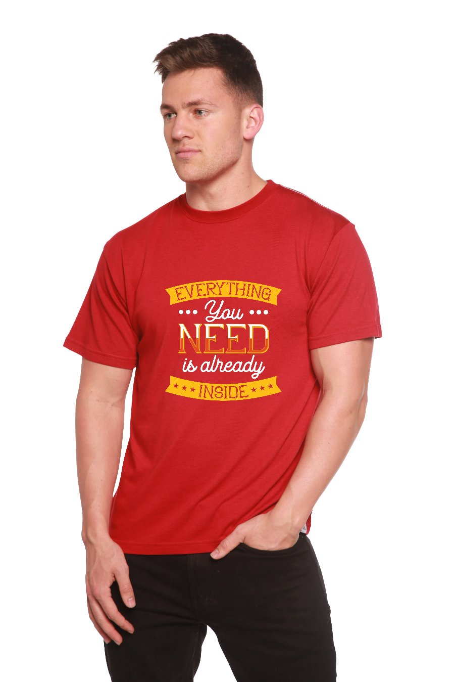 Everything you need Men's Bamboo Viscose/Organic Cotton Short Sleeve Graphic T-Shirt Spun Bamboo