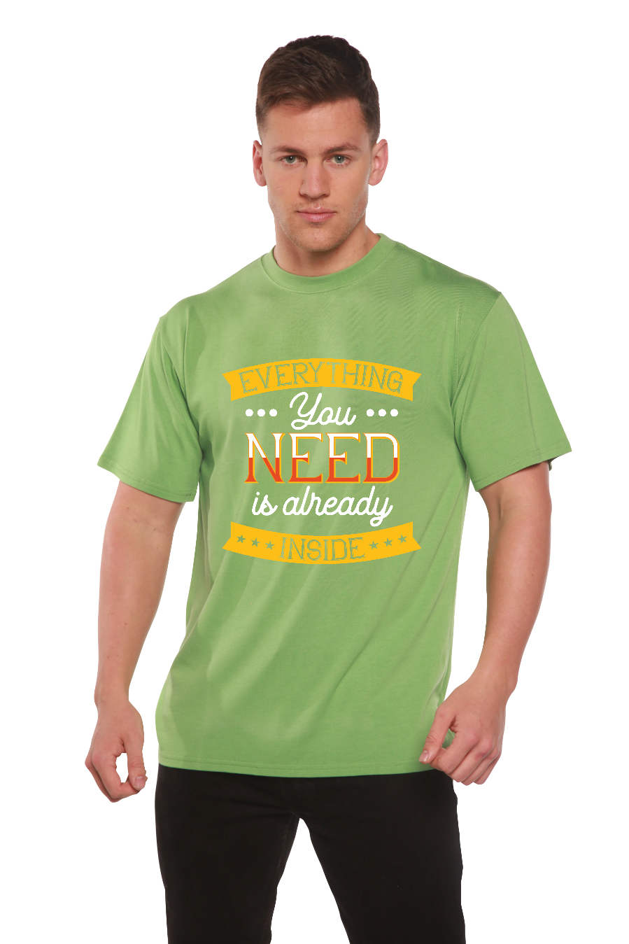 Everything you need Men's Bamboo Viscose/Organic Cotton Short Sleeve Graphic T-Shirt Spun Bamboo
