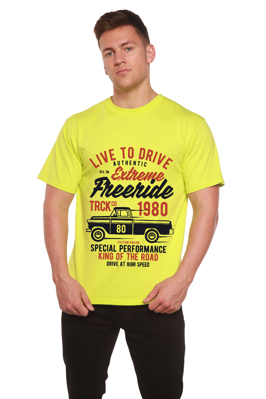Extreme Freeride Men's Bamboo Viscose/Organic Cotton Short Sleeve Graphic T-Shirt Spun Bamboo