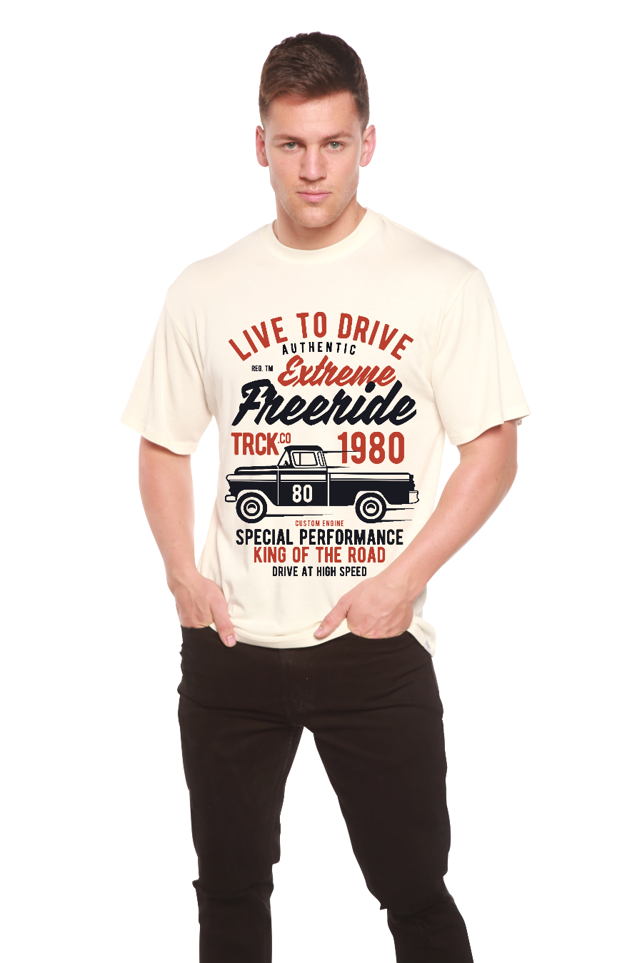 Extreme Freeride Men's Bamboo Viscose/Organic Cotton Short Sleeve Graphic T-Shirt Spun Bamboo