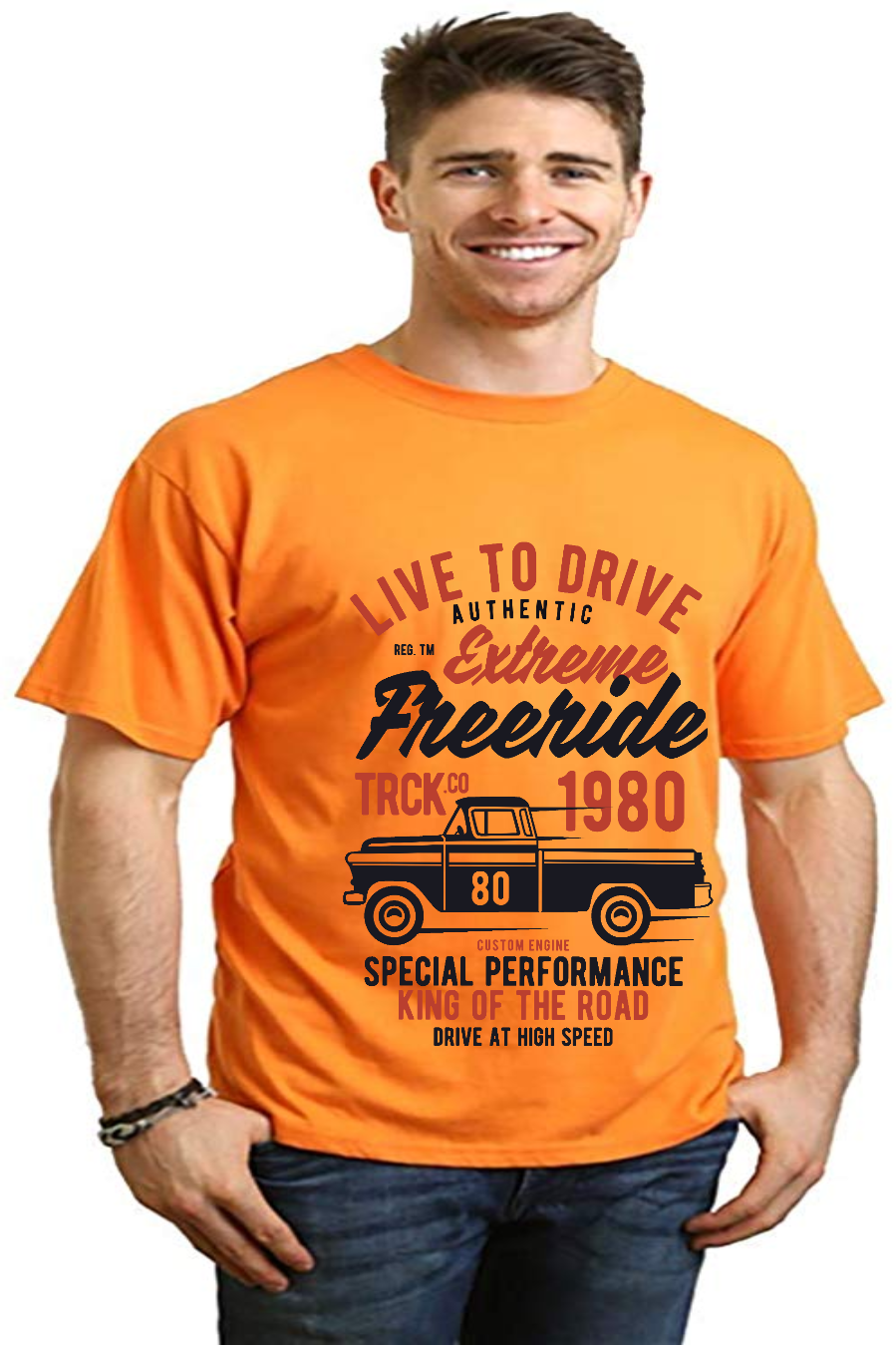 Extreme Freeride Men's Bamboo Viscose/Organic Cotton Short Sleeve Graphic T-Shirt Spun Bamboo