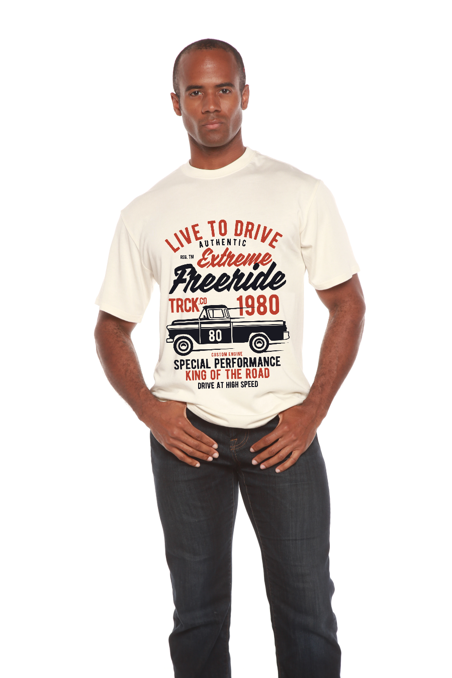 Extreme Freeride Men's Bamboo Viscose/Organic Cotton Short Sleeve Graphic T-Shirt Spun Bamboo