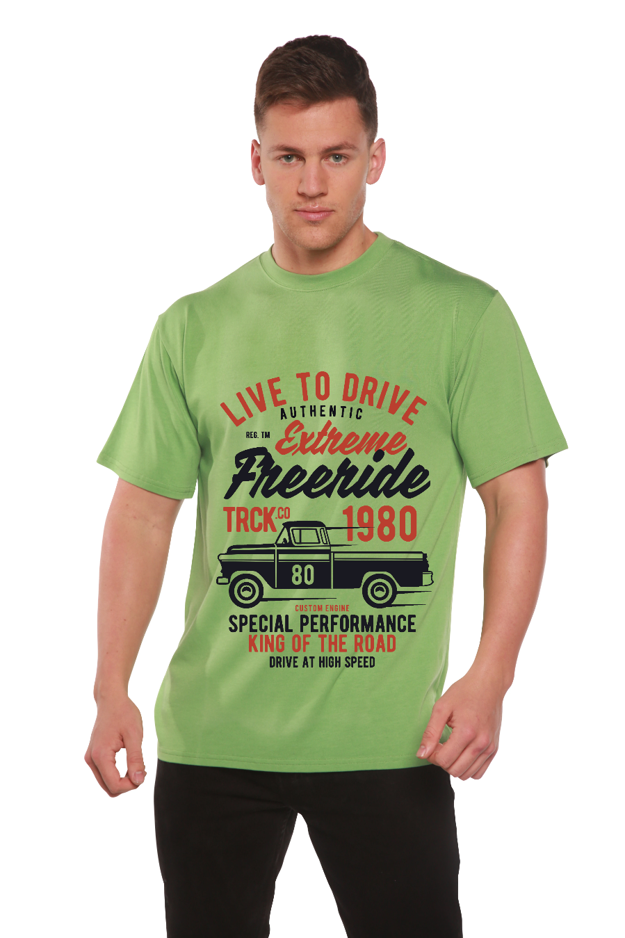 Extreme Freeride Men's Bamboo Viscose/Organic Cotton Short Sleeve Graphic T-Shirt Spun Bamboo