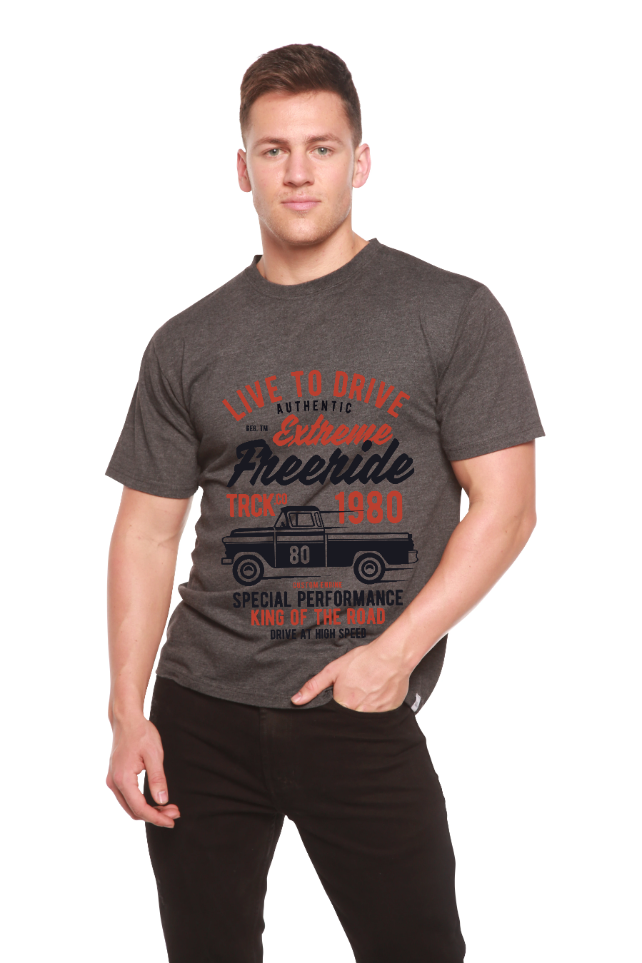 Extreme Freeride Men's Bamboo Viscose/Organic Cotton Short Sleeve Graphic T-Shirt Spun Bamboo