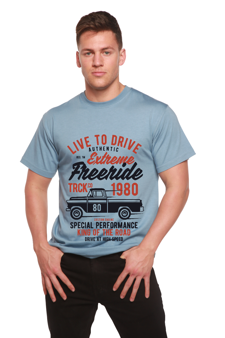 Extreme Freeride Men's Bamboo Viscose/Organic Cotton Short Sleeve Graphic T-Shirt Spun Bamboo