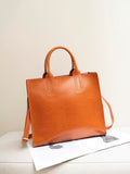 Genuine Leather Women's Bag, Cross-border Commuting, Oiled Wax Cowhide Handbag, Large Capacity Tote, Single Shoulder And Crossbody Square Bag