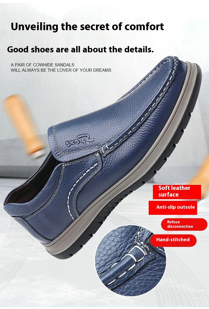 Men's Casual Waterproof Lightweight Leather Shoes