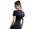 Compression sports tights short-sleeved women's stretch yoga clothes running quick-drying T-shirt training fitness clothing female slim suit