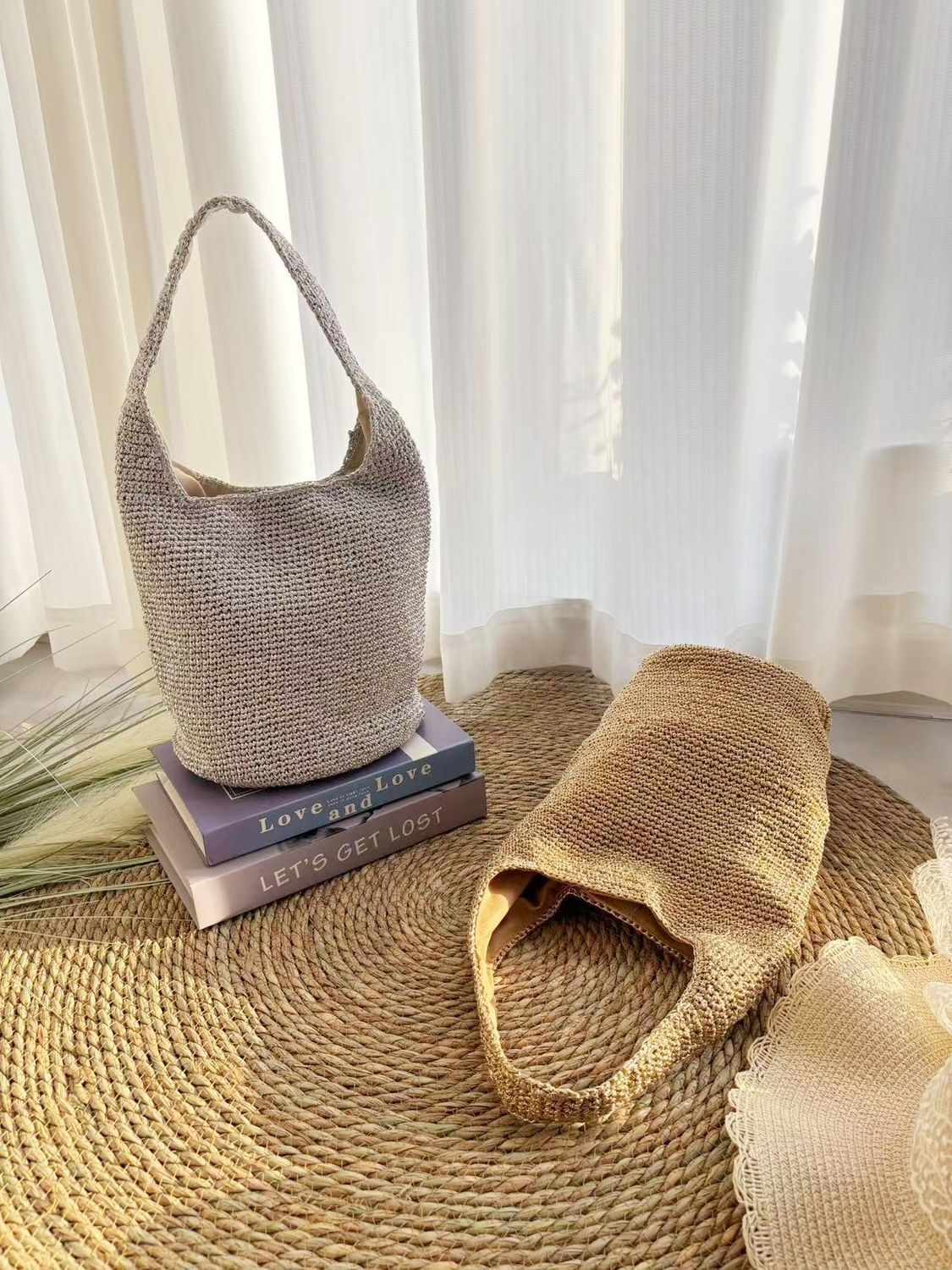 Handwoven Large-Capacity Vacation And Commute Woven Tote Bag