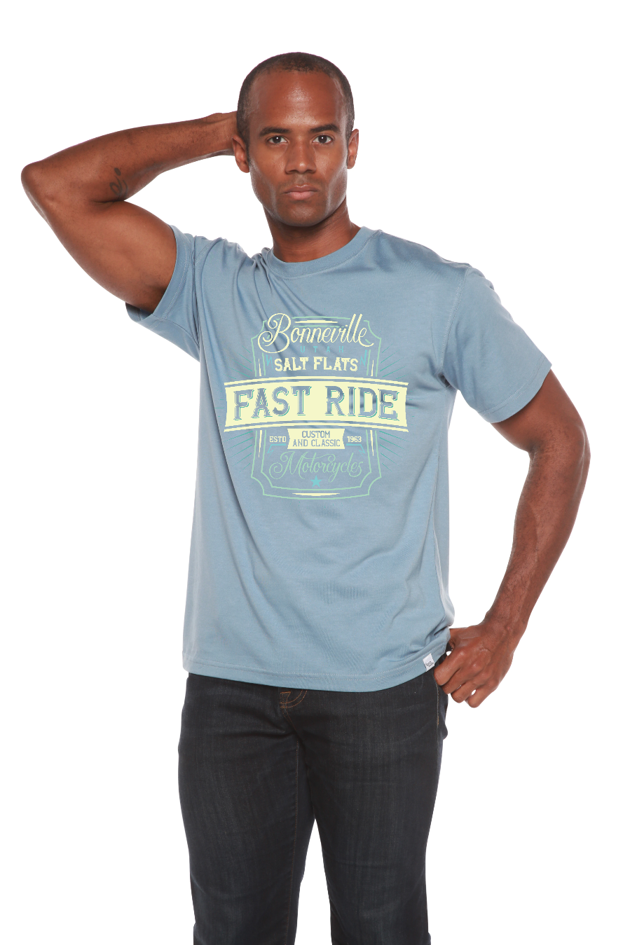 Fast Ride Men's Bamboo Viscose/Organic Cotton Short Sleeve Graphic T-Shirt Spun Bamboo