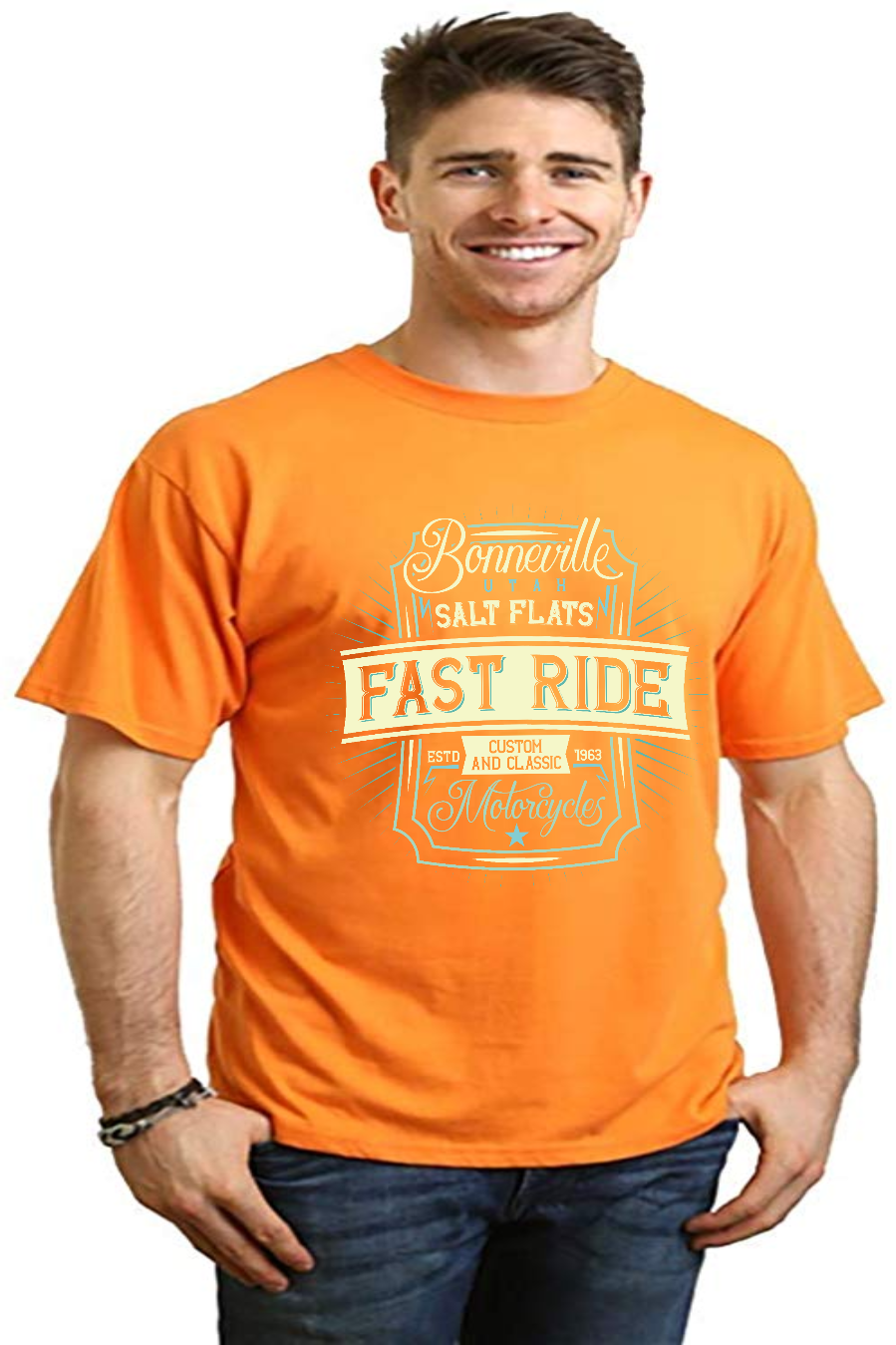 Fast Ride Men's Bamboo Viscose/Organic Cotton Short Sleeve Graphic T-Shirt Spun Bamboo