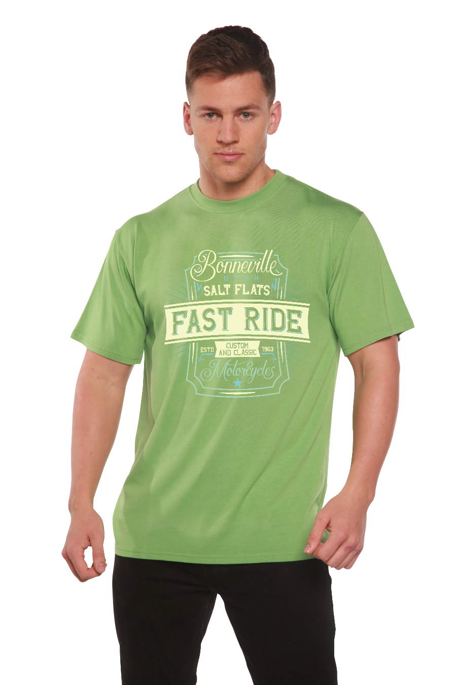Fast Ride Men's Bamboo Viscose/Organic Cotton Short Sleeve Graphic T-Shirt Spun Bamboo