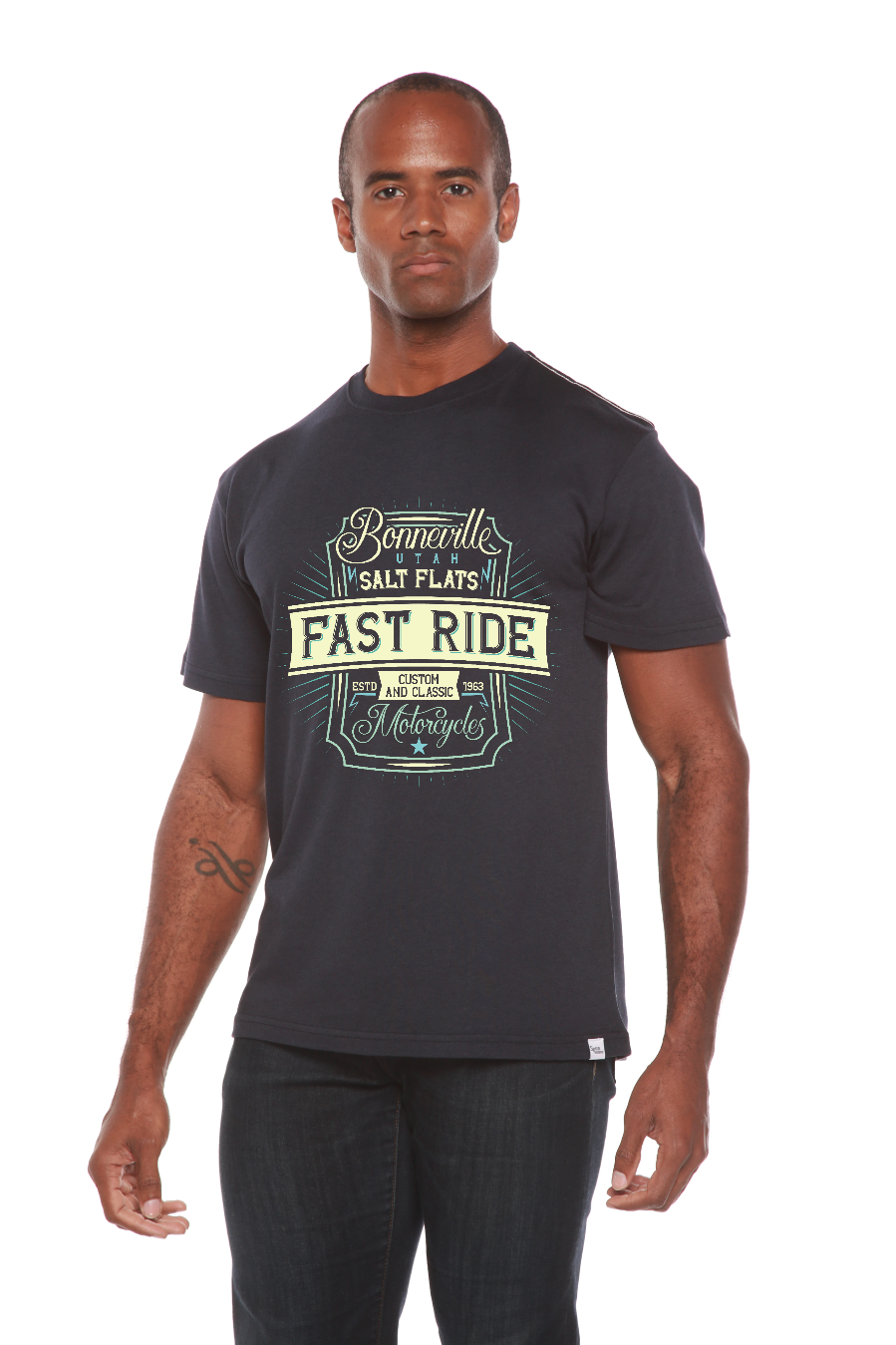 Fast Ride Men's Bamboo Viscose/Organic Cotton Short Sleeve Graphic T-Shirt Spun Bamboo