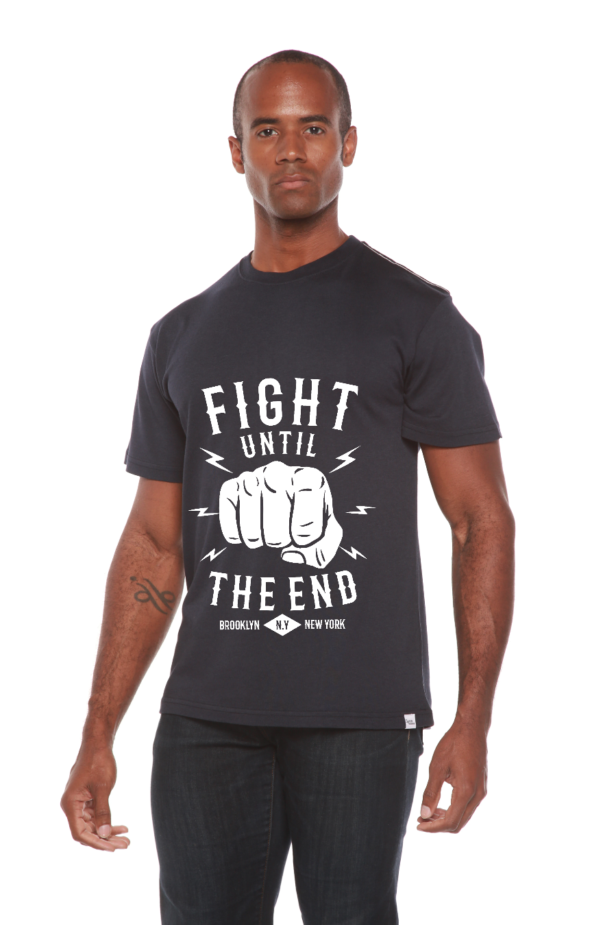 Fight Until Men's Bamboo Viscose/Organic Cotton Short Sleeve Graphic T-Shirt Spun Bamboo