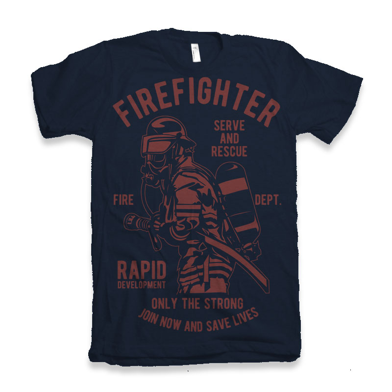 Firefighter Dept Men's Bamboo Viscose/Organic Cotton Short Sleeve Graphic T-Shirt Spun Bamboo