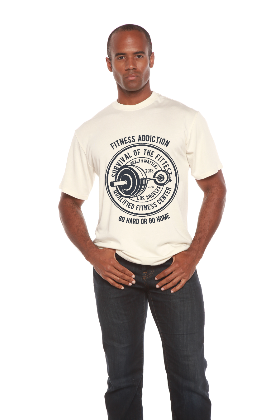 Fitness Addiction Men's Bamboo Viscose/Organic Cotton Short Sleeve Graphic T-Shirt Spun Bamboo