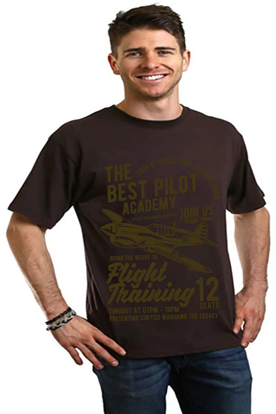 Flight Training Men's Bamboo Viscose/Organic Cotton Short Sleeve Graphic T-Shirt Spun Bamboo