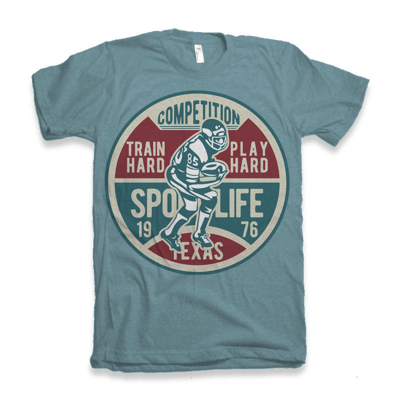 Football Competition Men's Bamboo Viscose/Organic Cotton Short Sleeve Graphic T-Shirt Spun Bamboo