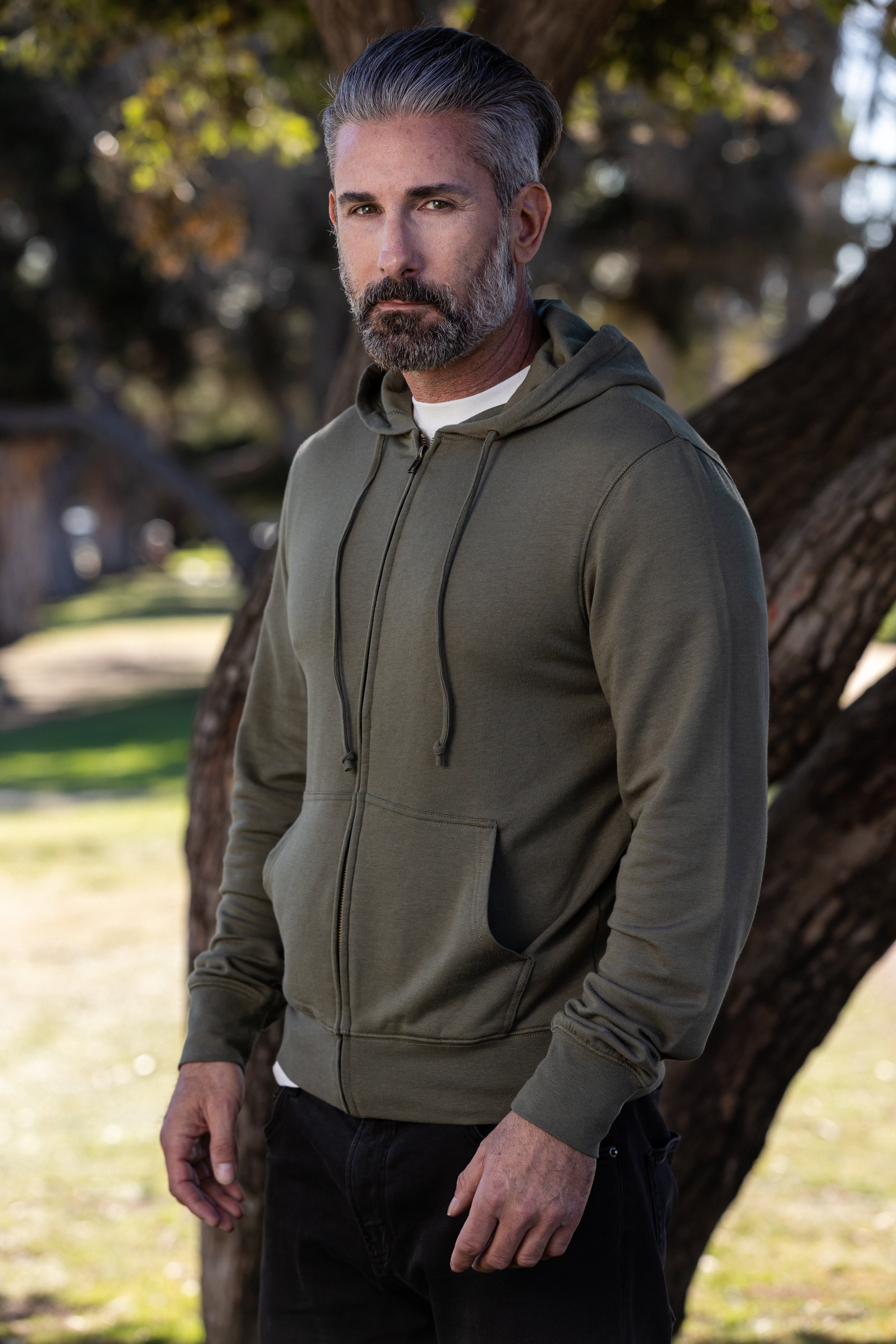 Men's Eco-Smart Full-Zip Bamboo Viscose Hoodie Spun Bamboo
