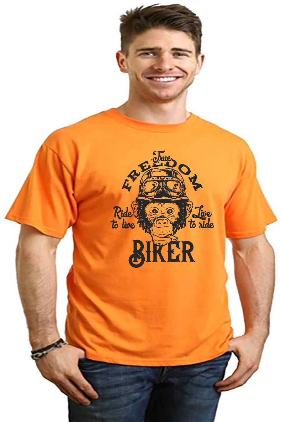 Freedom Biker Men's Bamboo Viscose/Organic Cotton Short Sleeve Graphic T-Shirt Spun Bamboo
