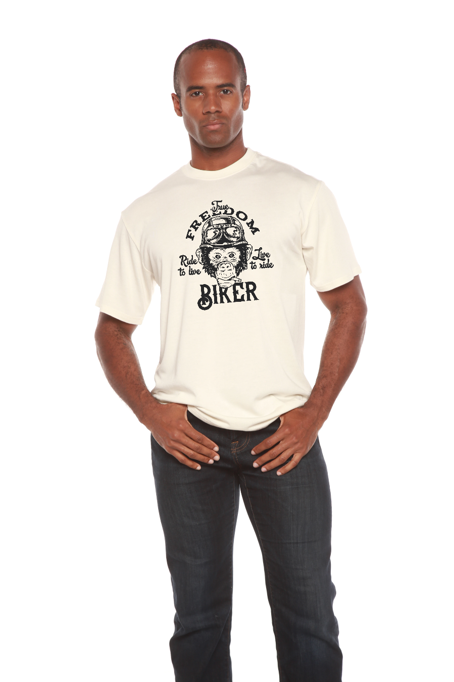 Freedom Biker Men's Bamboo Viscose/Organic Cotton Short Sleeve Graphic T-Shirt Spun Bamboo