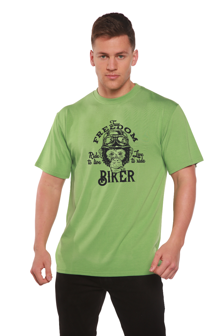 Freedom Biker Men's Bamboo Viscose/Organic Cotton Short Sleeve Graphic T-Shirt Spun Bamboo