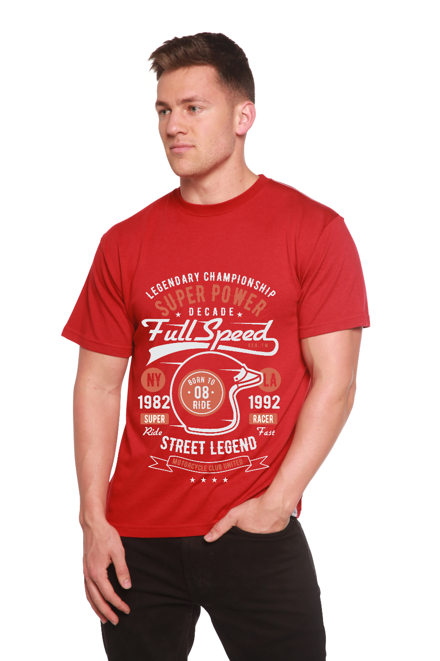 Full Speed Super Men's Bamboo Viscose/Organic Cotton Short Sleeve Graphic T-Shirt Spun Bamboo