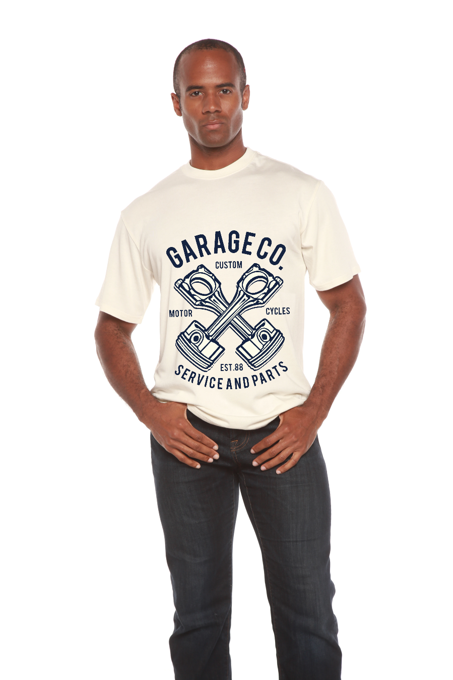 Garage Co Men's Bamboo Viscose/Organic Cotton Short Sleeve Graphic T-Shirt Spun Bamboo
