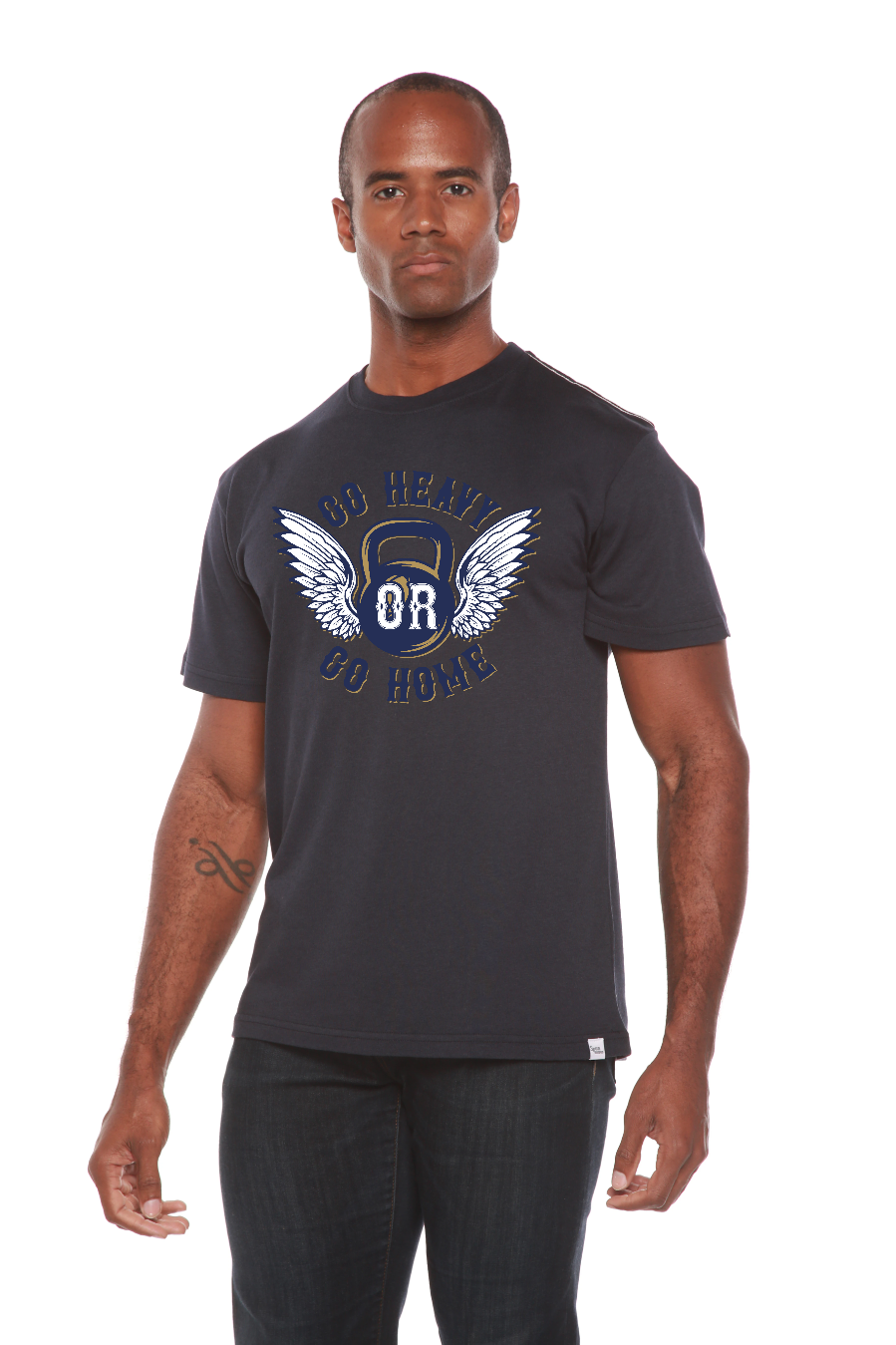 GO HEAVY Men's Bamboo Viscose/Organic Cotton Short Sleeve Graphic T-Shirt Spun Bamboo