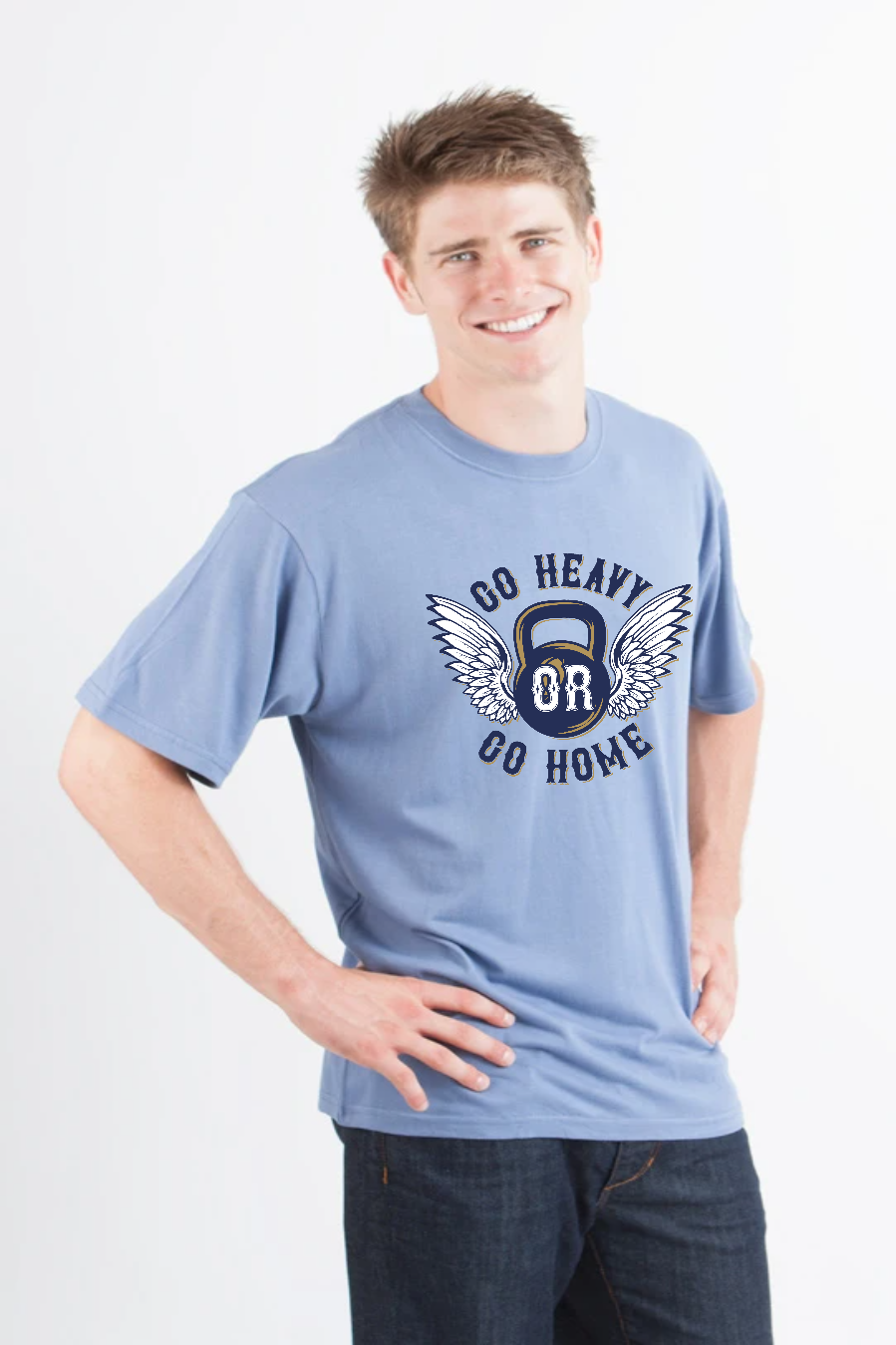 GO HEAVY Men's Bamboo Viscose/Organic Cotton Short Sleeve Graphic T-Shirt Spun Bamboo