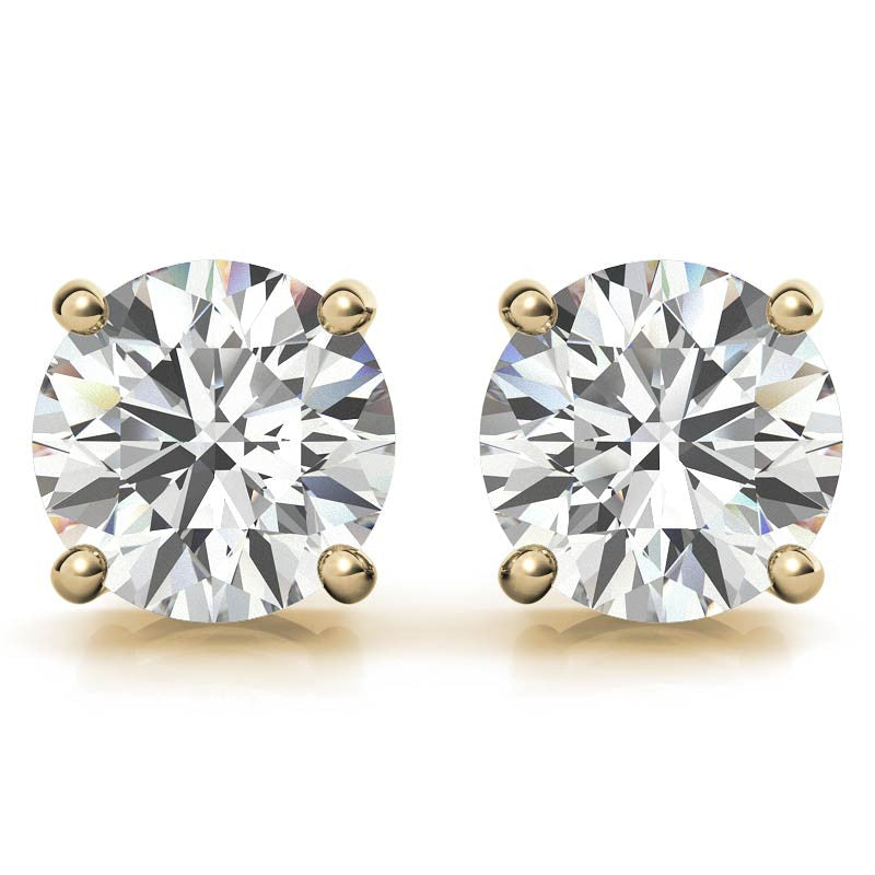 1.50 CTW Certified Genuine Moissanite Stud Earrings – DEF Color, IF–VS1 Clarity, 14k Gold Over Sterling Silver VossAgin