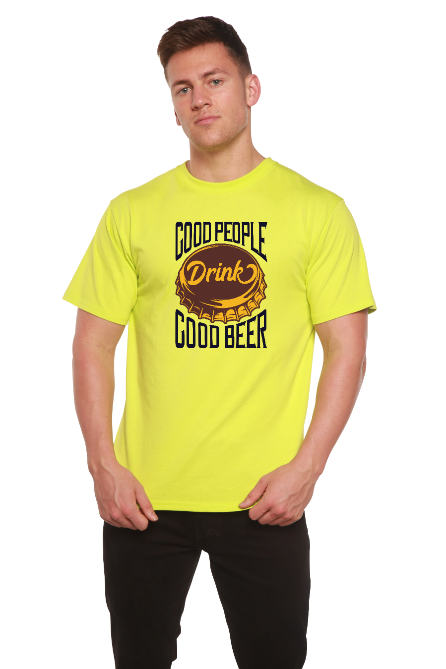 Good People Men's Bamboo Viscose/Organic Cotton Short Sleeve Graphic T-Shirt Spun Bamboo