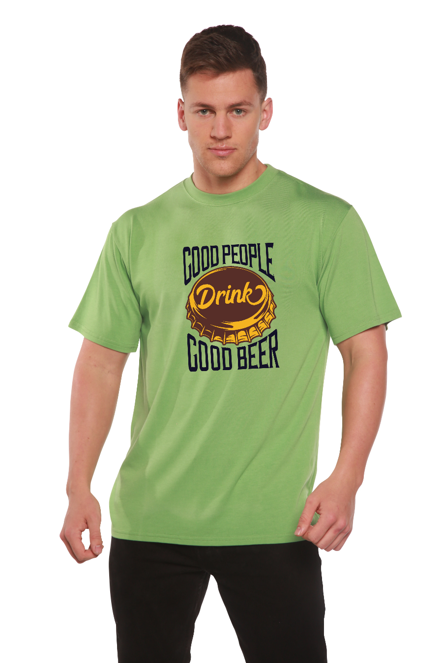 Good People Men's Bamboo Viscose/Organic Cotton Short Sleeve Graphic T-Shirt Spun Bamboo
