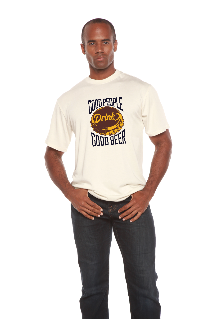 Good People Men's Bamboo Viscose/Organic Cotton Short Sleeve Graphic T-Shirt Spun Bamboo