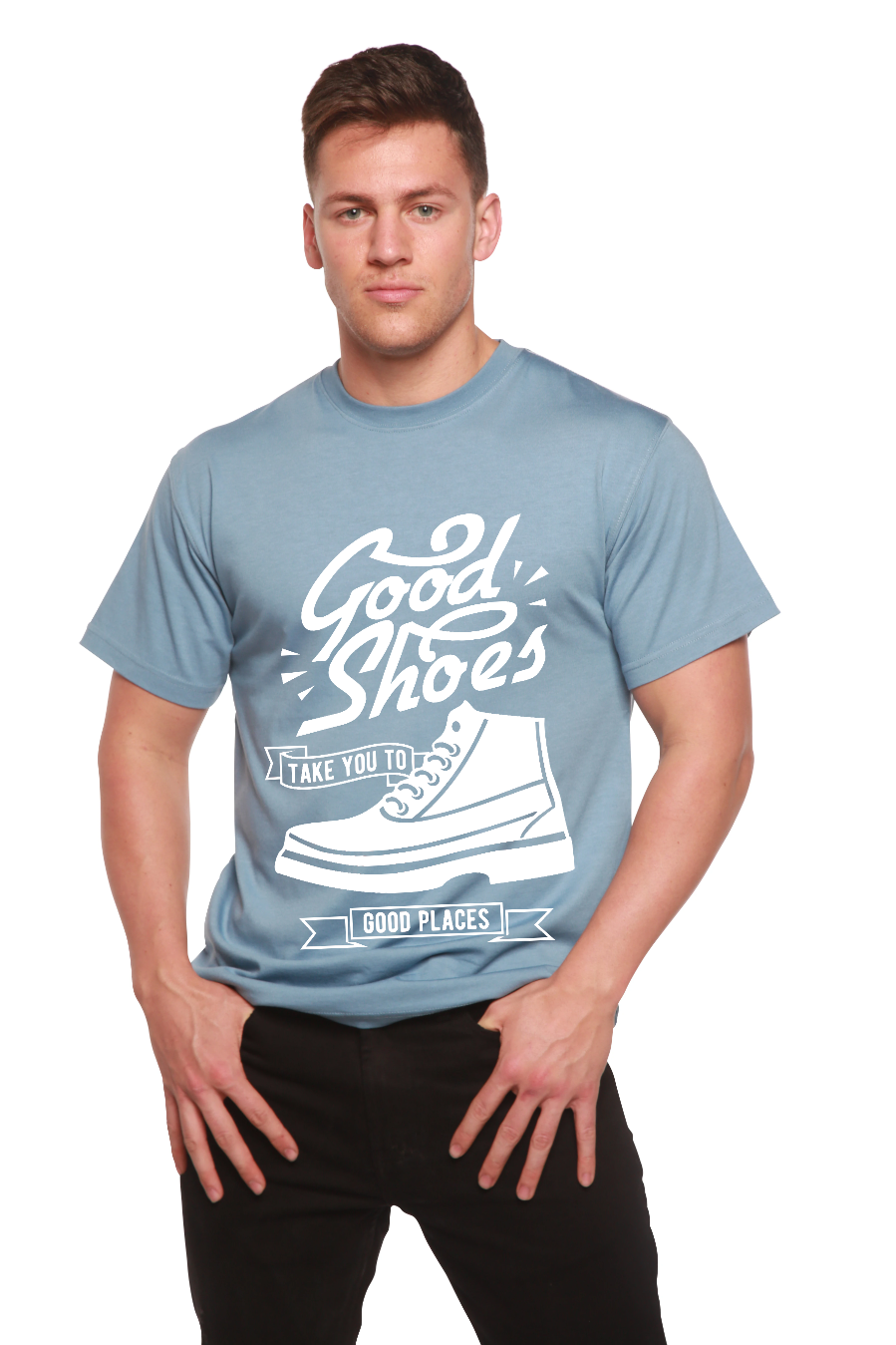 Good Shoes Men's Bamboo Viscose/Organic Cotton Short Sleeve Graphic T-Shirt Spun Bamboo
