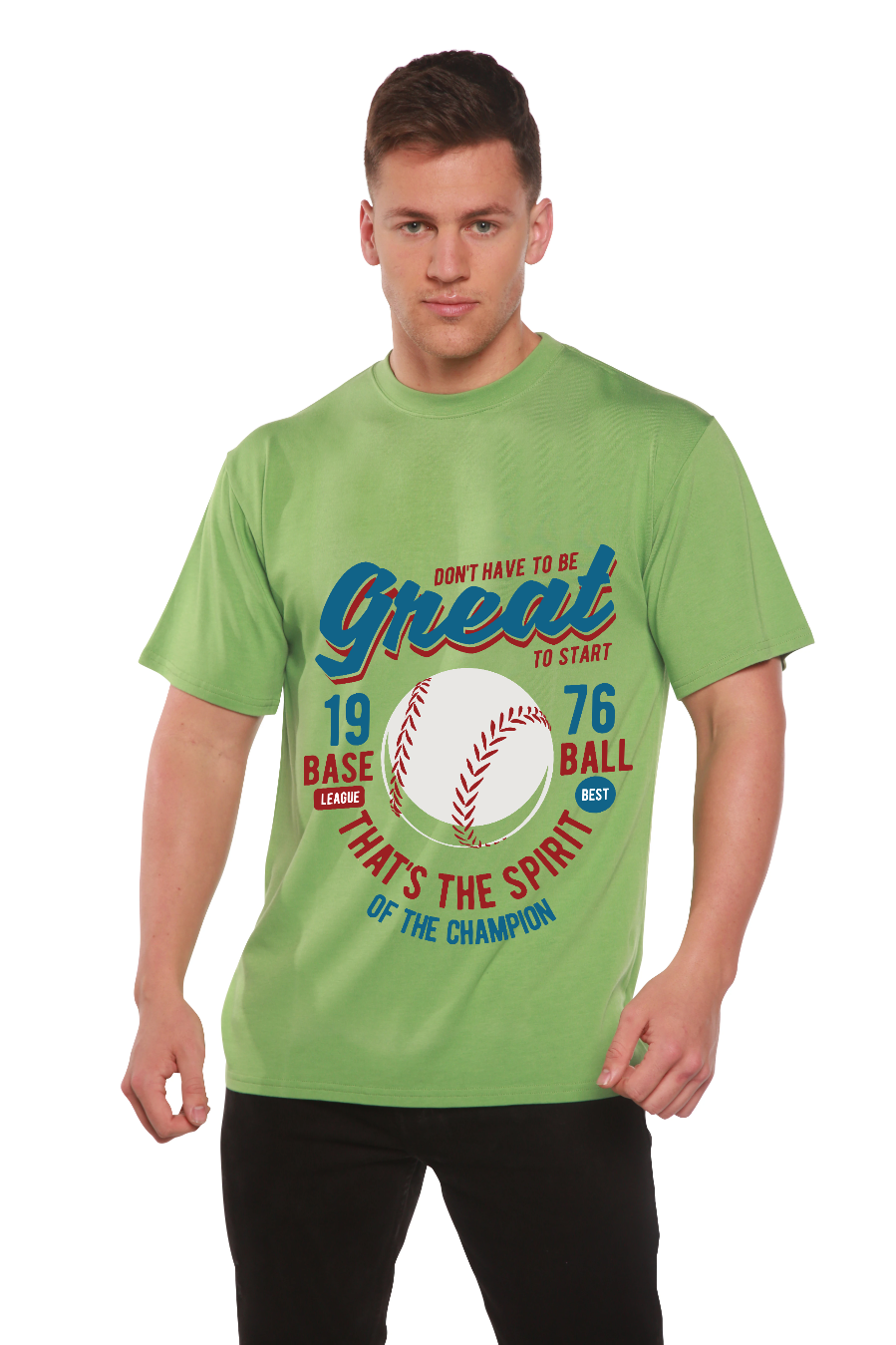 Great Baseball Men's Bamboo Viscose/Organic Cotton Short Sleeve Graphic T-Shirt Spun Bamboo