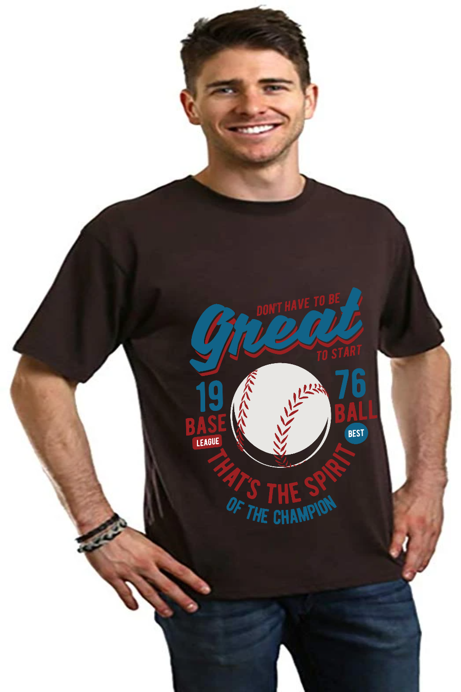 Great Baseball Men's Bamboo Viscose/Organic Cotton Short Sleeve Graphic T-Shirt Spun Bamboo
