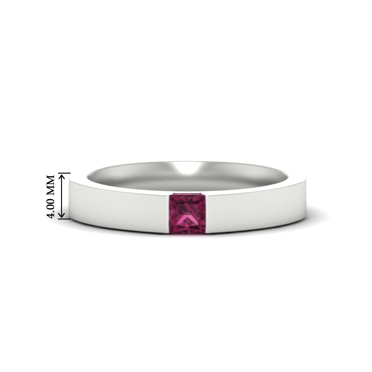 Half Bezel Solitaire Mens Engagement Ring