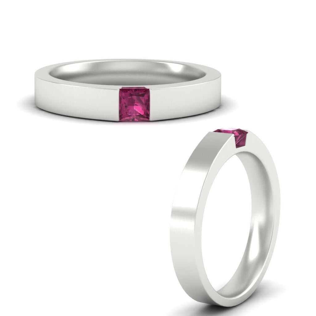Half Bezel Solitaire Mens Engagement Ring