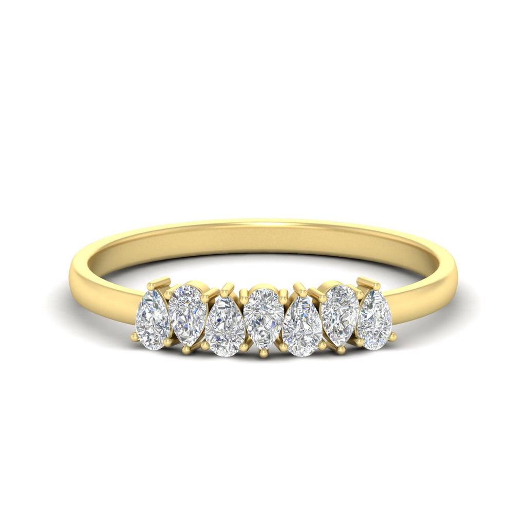 Half Carat 7 Stone Wedding Band Diamond Teardrop