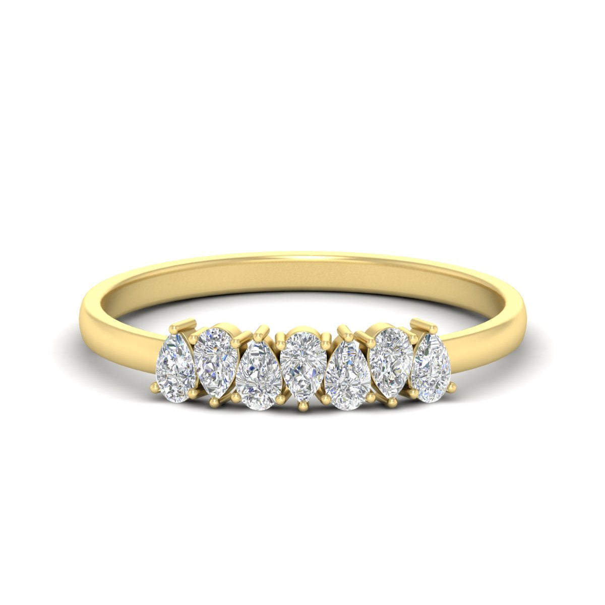 Half Carat 7 Stone Wedding Band Diamond Teardrop
