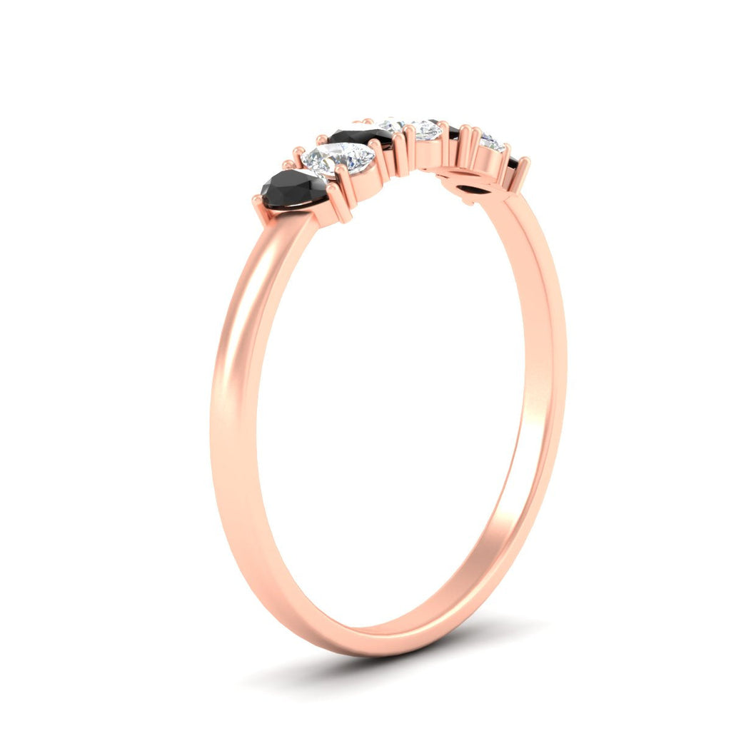 Half Carat 7 Stone Wedding Band Diamond Teardrop