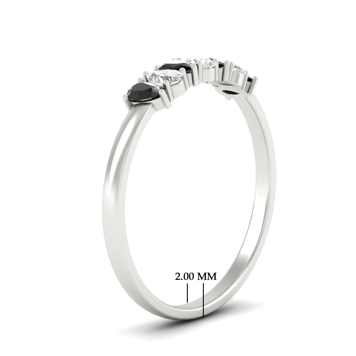 Half Carat 7 Stone Wedding Band Diamond Teardrop